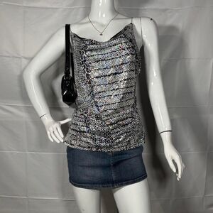 Cool Wear Sequin Leopard Cowl Neck Cami✨ - Size M/L